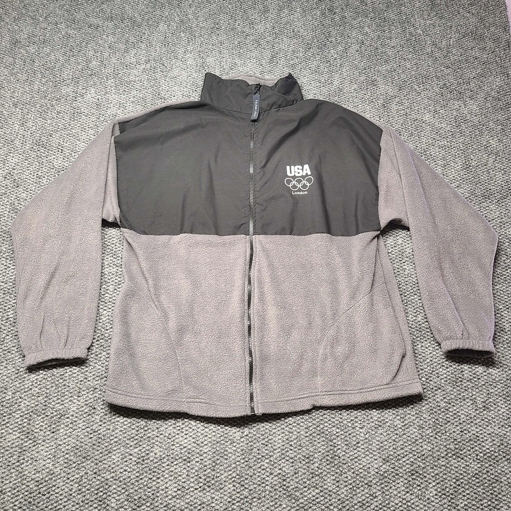 GORPCORE OFFICIAL OLYMPIC COMMITTEE Jacket Mens Gray Team USA London 2012 Fleece